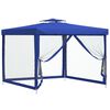 vidaXL Foișor cu acoperiș dublu, albastru, 3x3x2,68 m, material textil