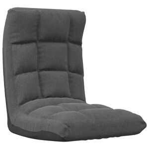 vidaXL Scaun pliabil de podea, gri &icirc;nchis, textil