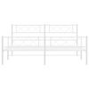 vidaXL Cadru de pat metalic cu tăblie de cap/picioare, alb, 193x203 cm