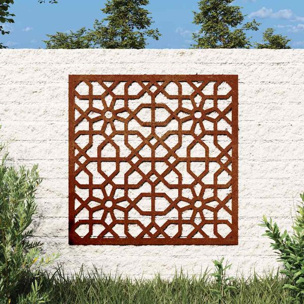 vidaXL Decor perete de grădină 55x55 cm, design maur, oțel Corten