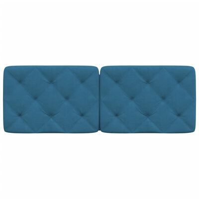 vidaXL Pernă tăblie de pat, albastru, 140 cm, catifea