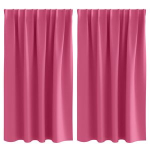 vidaXL Perdele Opaque cu Inel 2 buc. Roz Aprins 140 x 140 cm Poliester