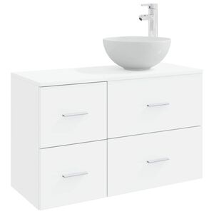 vidaXL Set de mobilier pentru baie 2 buc. Alb Lemn prelucrat