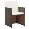 vidaXL Set mobilier de grădină cu perne, 15 piese, maro, poliratan