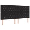 vidaXL Pat cu arcuri cu saltea cu headboard Negru 200 x 200 cm Catifea