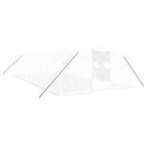 vidaXL Seră cu cadru din oțel, alb, 40 m², 10x4x2 m