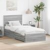 vidaXL Cadru de pat cu headboard Gri Sonoma 100 x 200 cm Lemn compozit