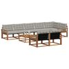 vidaXL Set de canapele de exterior 9 pcs Gri natural și deschis
