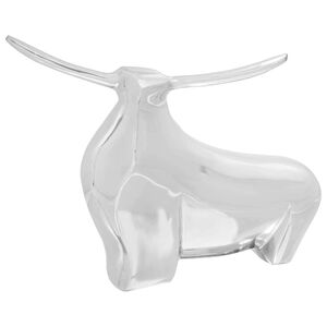 vidaXL Sculptură taur Argintiu 37 x 44 x 17 cm Aluminiu