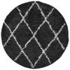vidaXL Covor pufos "PAMPLONA" fire &icirc;nalte negru/crem modern &Oslash; 280 cm