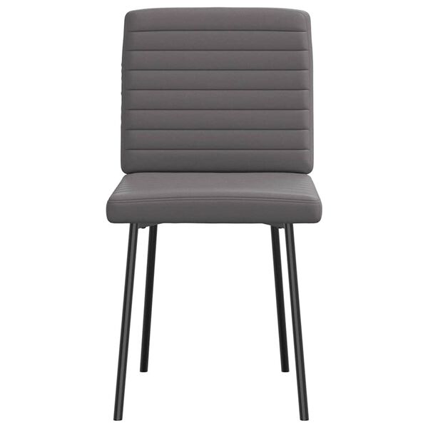 vidaXL Scaune de bucătărie, 2 buc., gri, piele ecologică