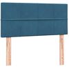 vidaXL Pat box spring cu saltea, albastru &icirc;nchis, 80x210 cm, catifea
