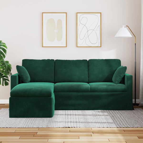 vidaXL Canapea Verde &icirc;nchis 198 x 134 x 80 cm Catifea