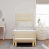 vidaXL Pat cu arcuri cu saltea cu headboard Crem 80 x 200 cm țesătură