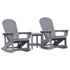 vidaXL Set de lounge pentru grădină 3 pcs Gri deschis HDPE