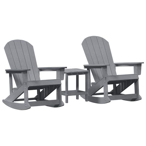 vidaXL Set de lounge pentru grădină 3 pcs Gri deschis HDPE