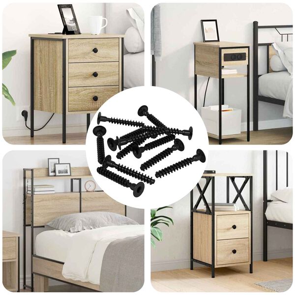 vidaXL Șurub Cap Socket 12 pcs Negru M5 x 40 mm Fier