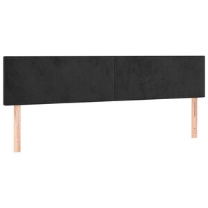 vidaXL Tăblii de pat, negru, 160x5x78/88 cm, catifea