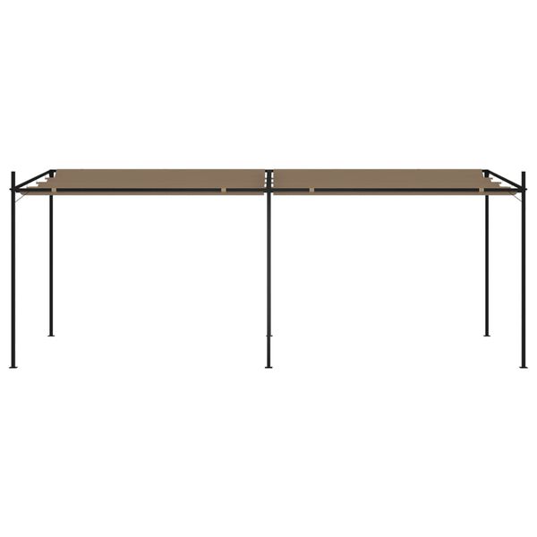 vidaXL Pavilion cu acoperiș retractabil, gri taupe, 600x300x233 cm
