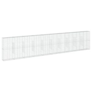 vidaXL Coș gabion cu capac, 1000x50x200 cm, fier galvanizat