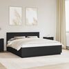 vidaXL Cadru de pat cu headboard Negru 200 x 200 cm Lemn compozit