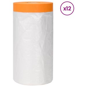 vidaXL Foie de praf cu bandă adezivă 12 buc. Transparent 140 x 3300 cm