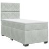 vidaXL Pat boxspring cu saltea cu headboard Gri deschis Unic Catifea