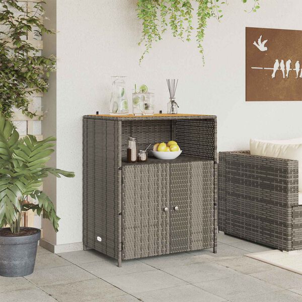 vidaXL Dulap cu raft Gri 70 x 50 x 87 cm Poliester și Rattan Roly