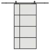 vidaXL Ușă glisantă cu set de feronerie neagră 102,5x205 cm Sticlă ESG