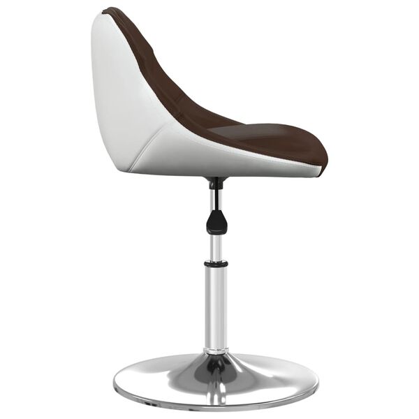 vidaXL Scaun de bucătărie, maro și alb, piele ecologică