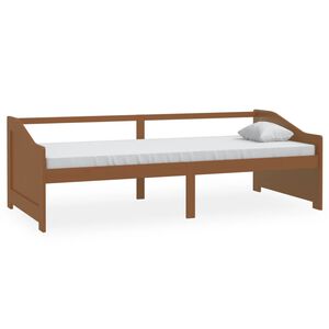 vidaXL Pat de zi cu 3 locuri, maro miere, 90x200 cm, lemn masiv pin