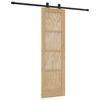 vidaXL Ușă glisantă Natural și Negru 61 x 198,5 cm Lemn masiv de pin