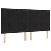 vidaXL Pat cu arcuri cu saltea cu headboard Negru 200 x 200 cm Catifea