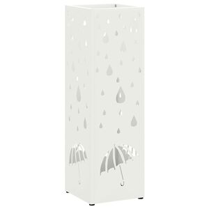 vidaXL Stand pentru Umbrele de Plouă Alb 15,5 x 15,5 x 49 cm Oțel