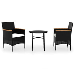 vidaXL Set mobilier de grădină, 3 piese, poliratan