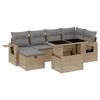 vidaXL Set canapele de grădină, 7 piese, cu perne, bej, poliratan