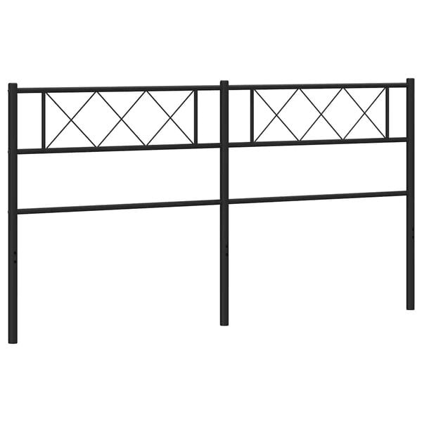 vidaXL Tăblie de pat de schimb metalică, negru, 180 cm
