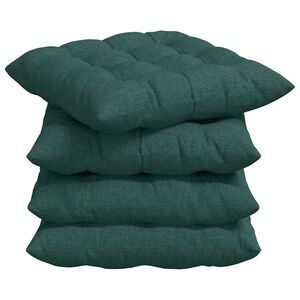 vidaXL Perne de Șezut 4 pcs Verde &icirc;nchis 40 x 40 x 6 cm țesătură