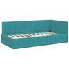 vidaXL Cadru de pat colțar cu headboard Turcoaz 90 cm x 200 cm Catifea