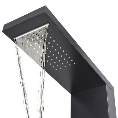 vidaXL Sistem panel de duș din aluminiu, negru mat