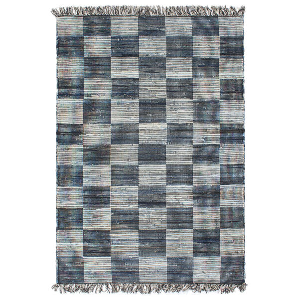 vidaXL Covor Chindi țesut manual, albastru, 120x170 cm, denim