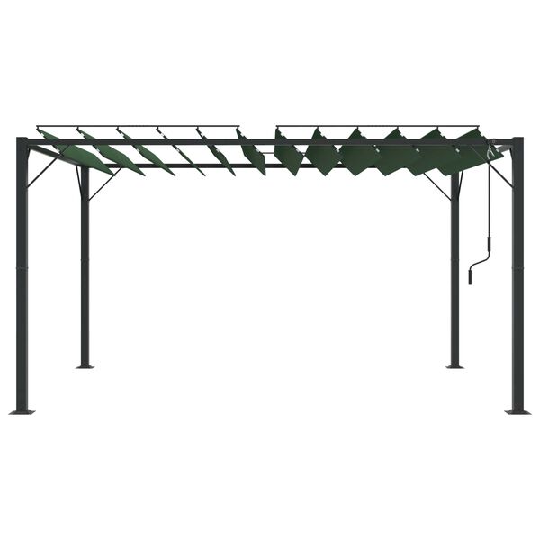 vidaXL Gazebo cu acoperiș mobil Verde 3 x 4 x 2,14 m