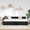 vidaXL Cadru de pat colțar cu headboard Negru 90 cm x 200 cm Catifea