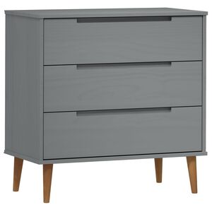 vidaXL Dulap cu sertare &bdquo;MOLDE&rdquo;, gri, 80x40x80 cm, lemn masiv de pin