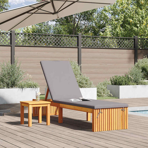 vidaXL Șezlong Ulei Natural 200 x 55 x 94 cm Lemn masiv de acacia