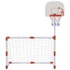vidaXL Set fotbal și baschet pentru copii cu mingi, 98x50x70 cm