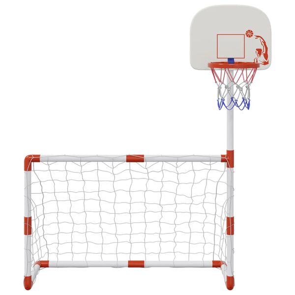 vidaXL Set fotbal și baschet pentru copii cu mingi, 98x50x70 cm