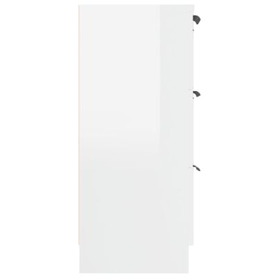 vidaXL Servantă, alb extralucios, 60x30x70 cm, lemn prelucrat