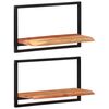 vidaXL Rafturi de perete 2 buc. 60x25x35 cm lemn masiv acacia/oțel