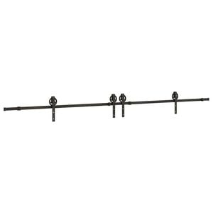 vidaXL Set feronerie pentru uși glisante, negru, 366 cm, oțel